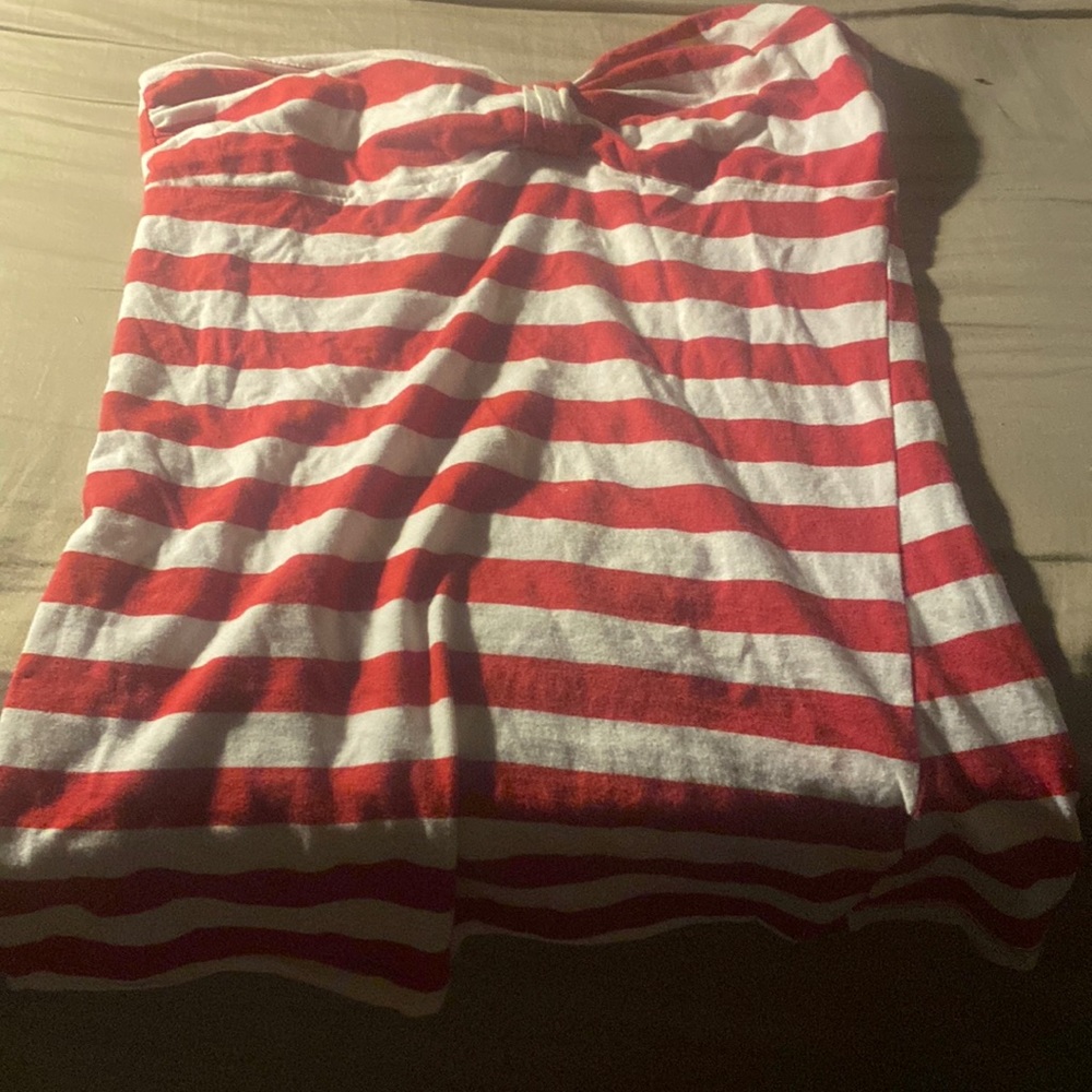 Red and whit tube top strapless